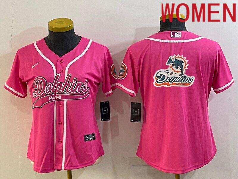 Women Miami Dolphins Blank Pink 2022 Nike Co branded NFL Jersey->women nfl jersey->Women Jersey
